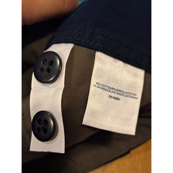 Lands' End Men's 37 Blue Navy Traditional Fit No Iron Chino Shorts 9" Inseam - Picture 7 of 9